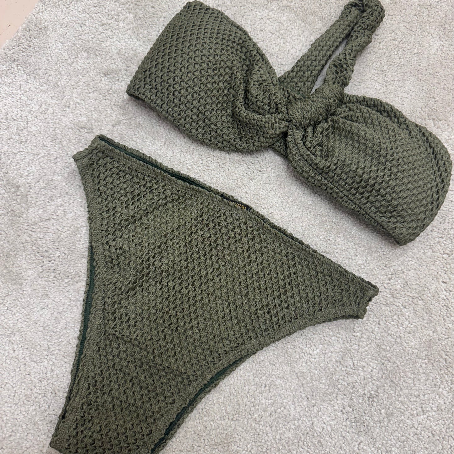 Palma Smocked Tie Bikini Set