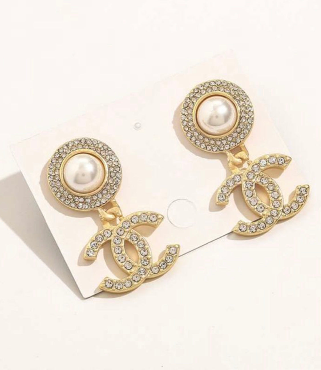 CC Pearl stud Earrings