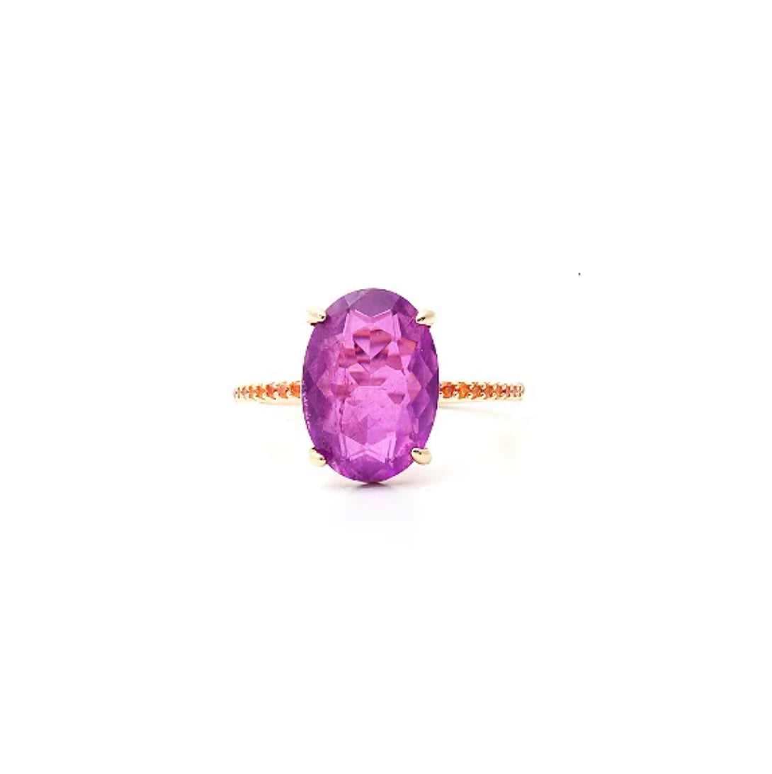 AMETHYST FUSION OVAL DROPS RING