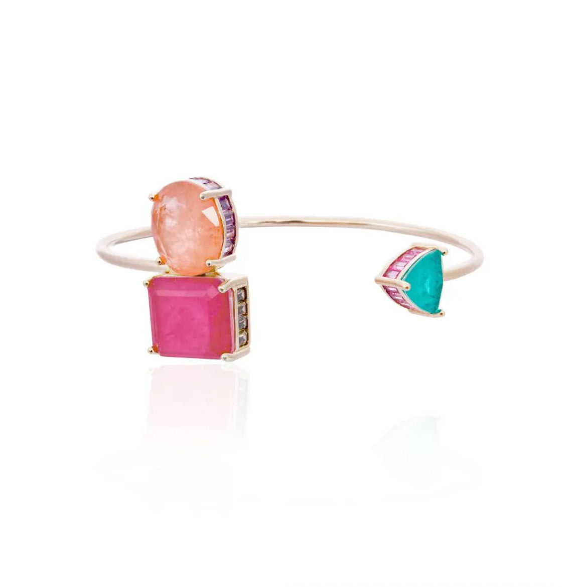 Bracelet with fusion stones and geometric shapes