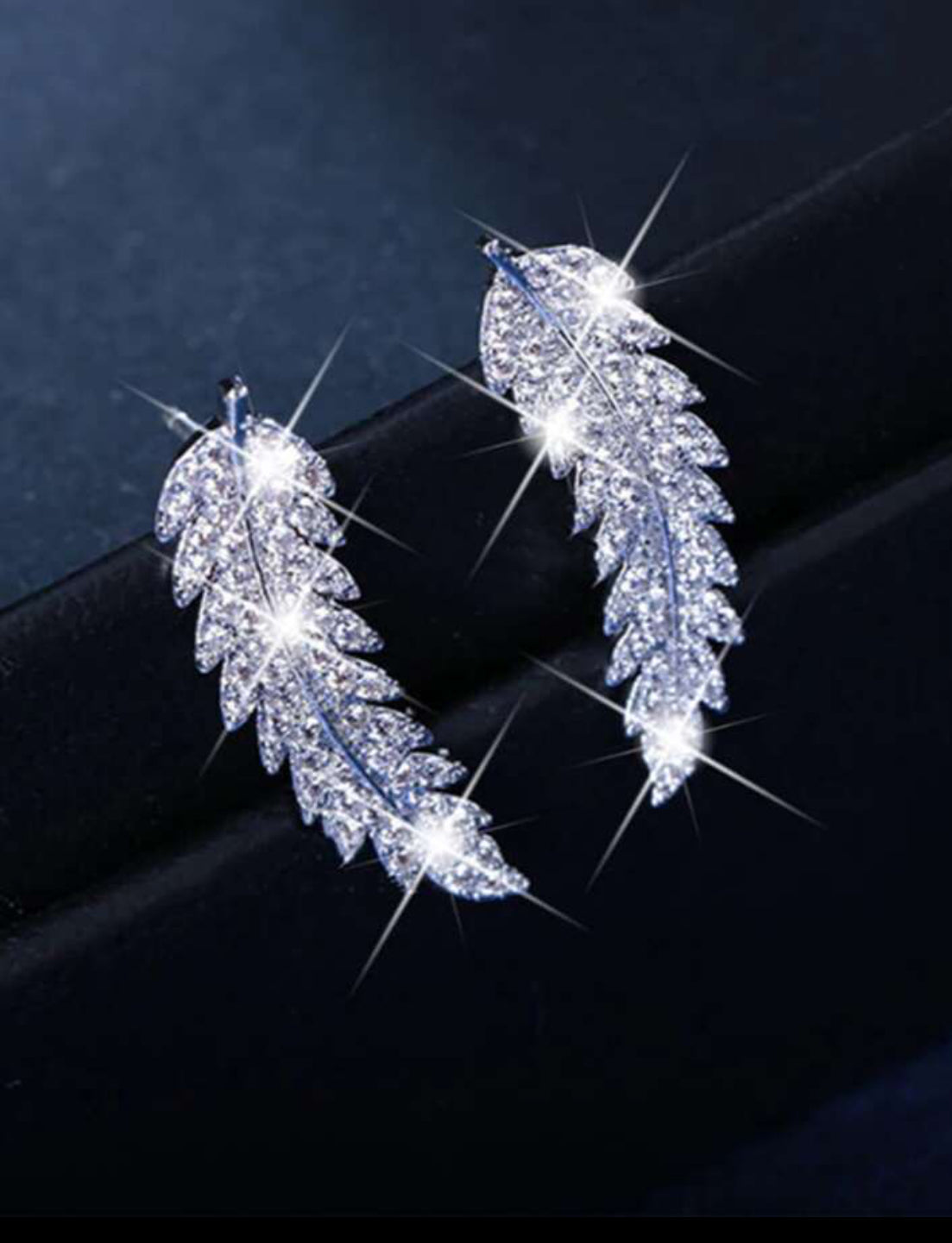 Fashionable And Delicate Feminine Feather Jewelry Women Luxury CZ Earrings