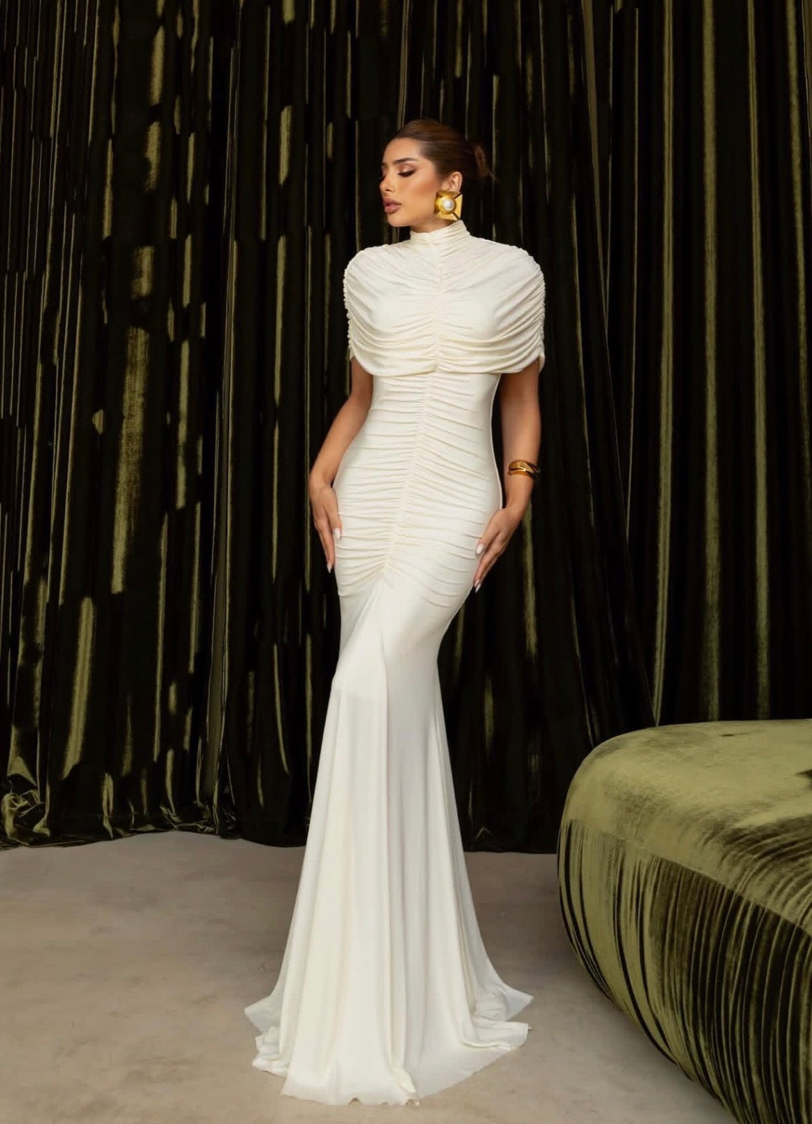 Holland Draped Cape Dress