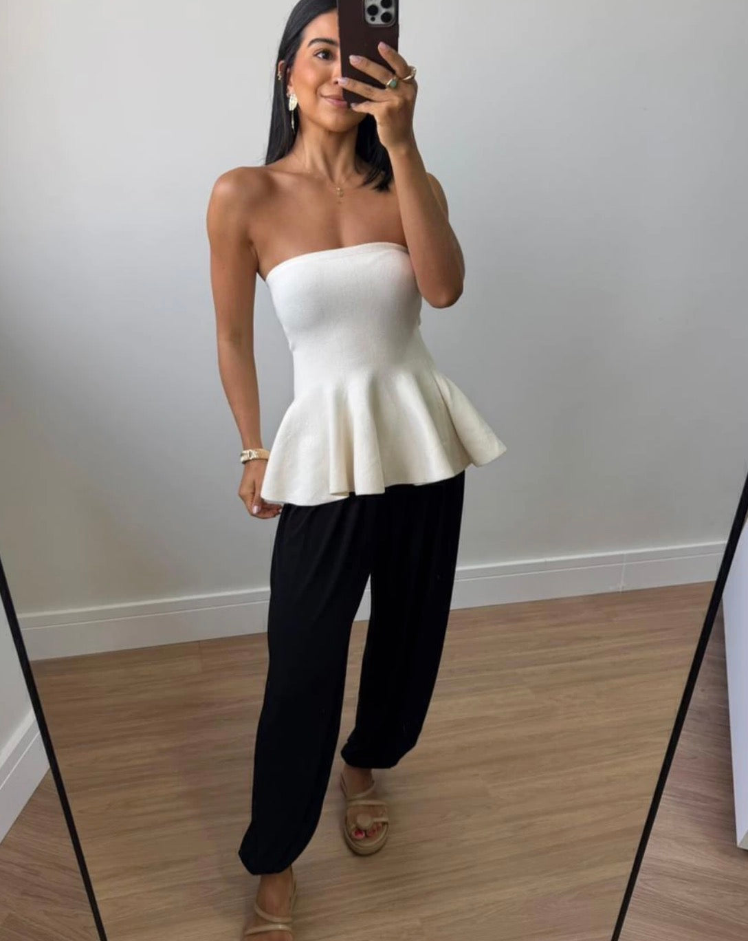 Peplum  Tube knit Top