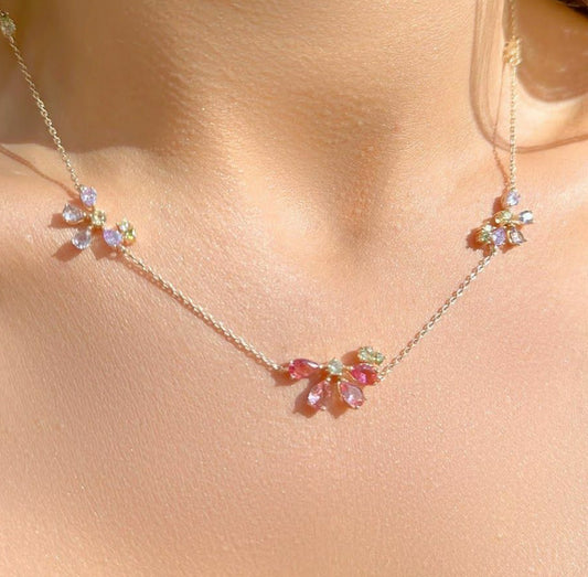 Necklace flowers drops