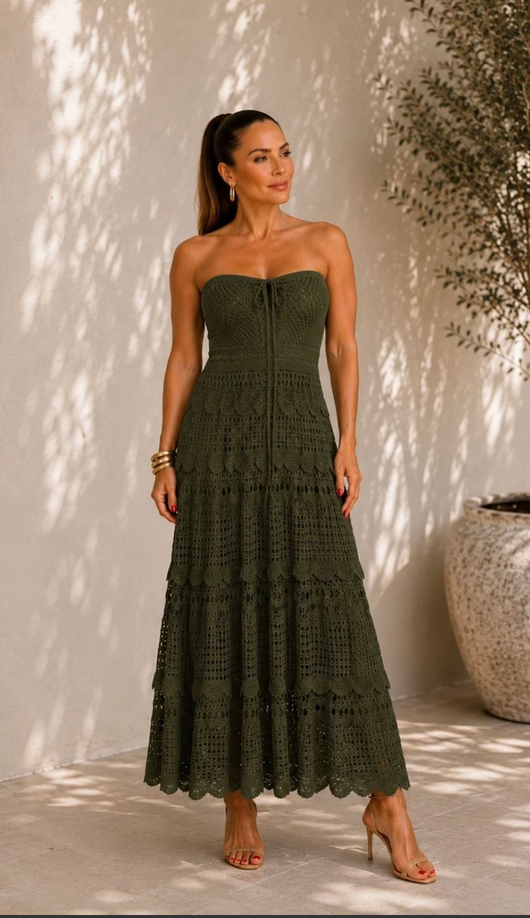 Coralis Crochet Knit Maxi Dress
