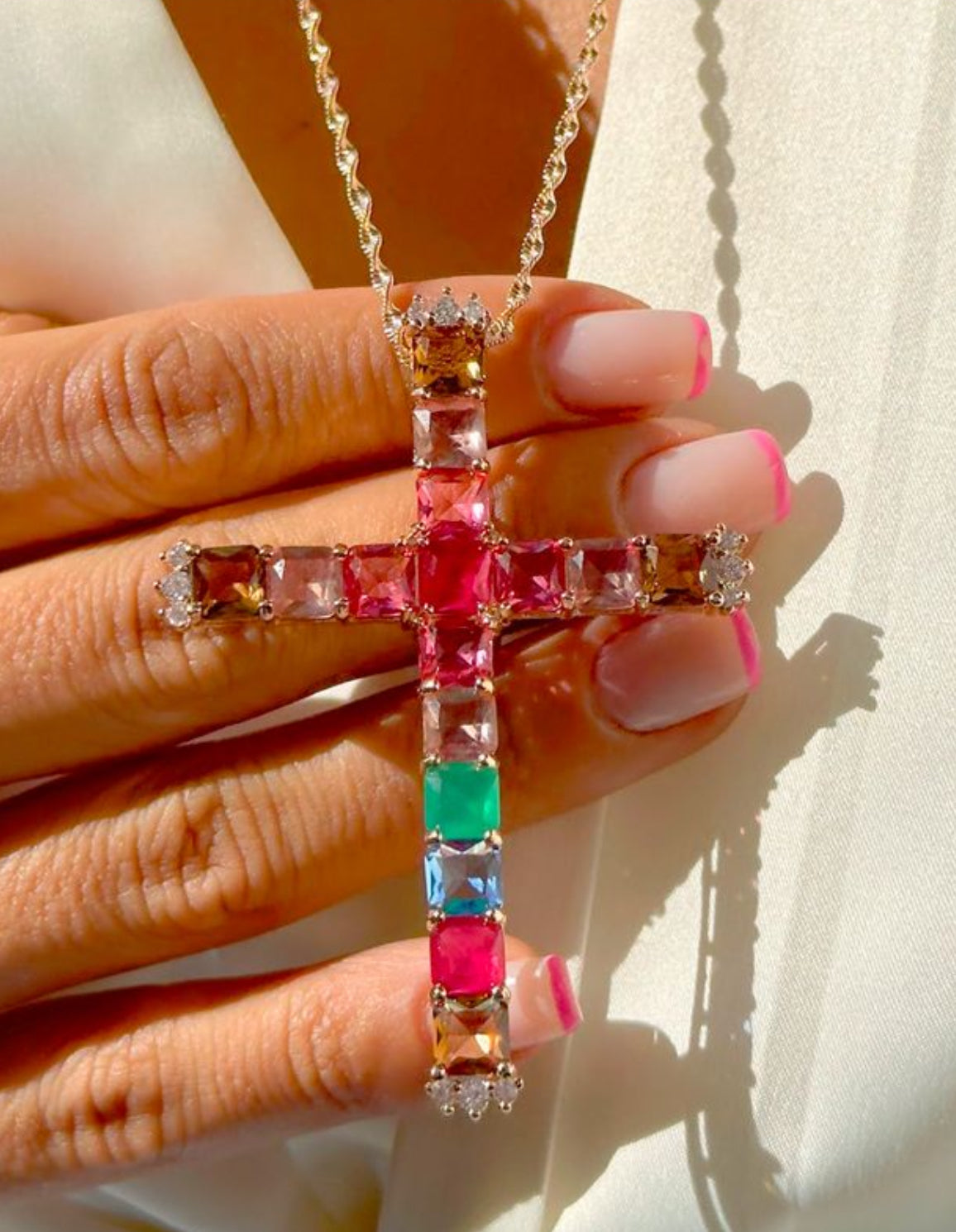 COLORFUL CRYSTAL CRUCIFIX