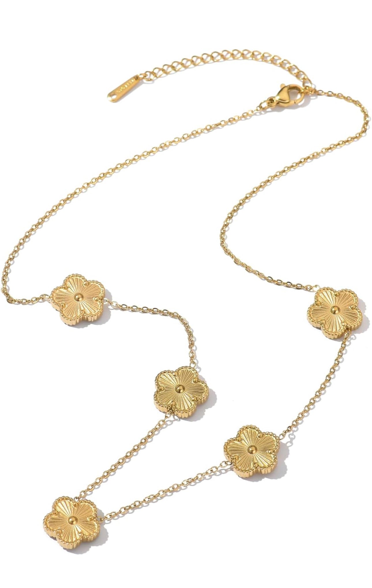 New Waterproof Clover Necklace 
 Hypoallergenic & nickel free
 Made of stainless steel gold plated