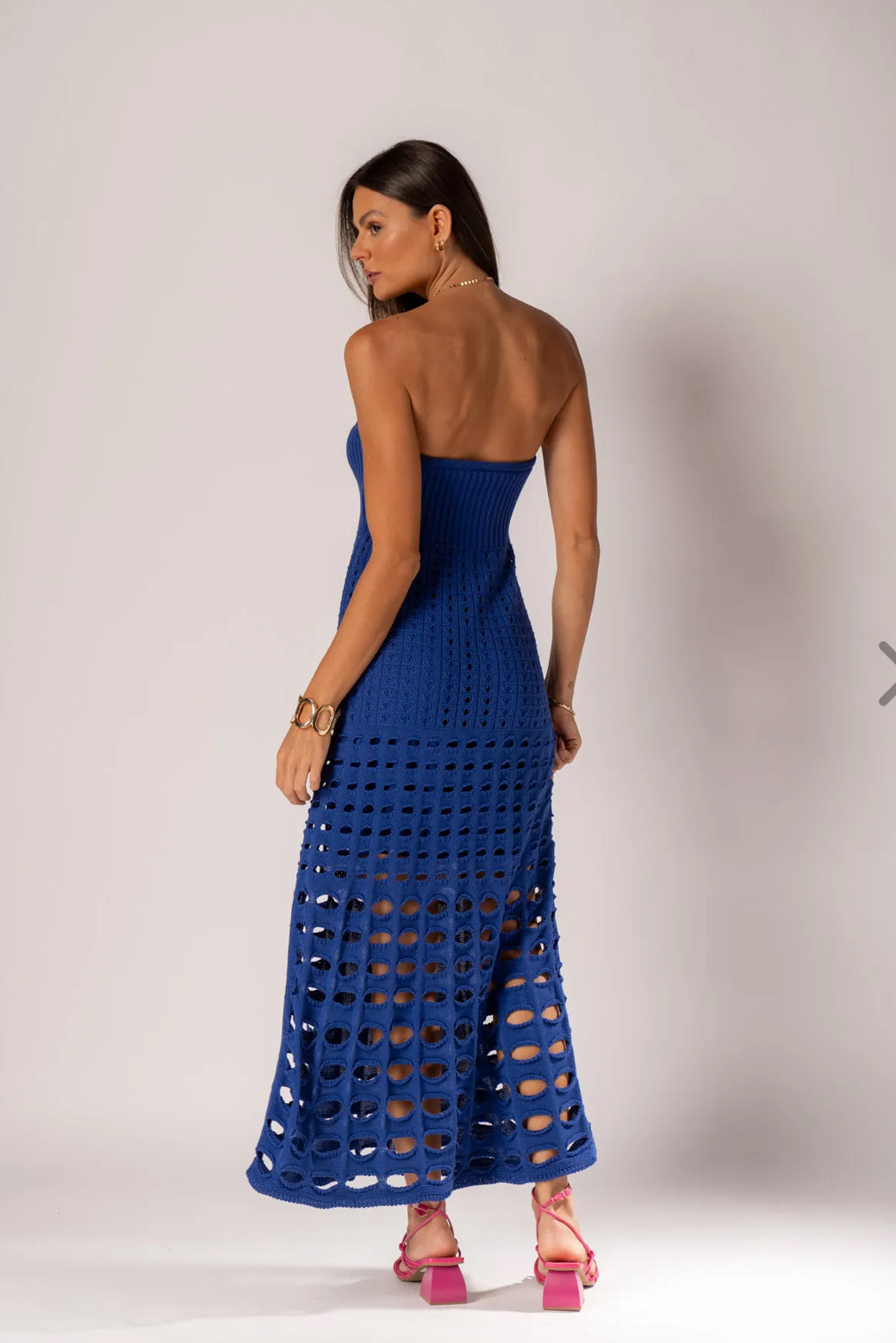 STRAPLESS KNIT LONG DRESS