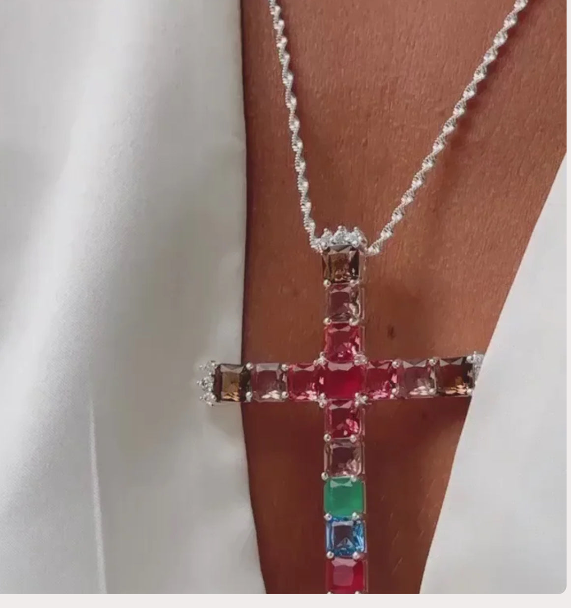 COLORFUL CRYSTAL CRUCIFIX