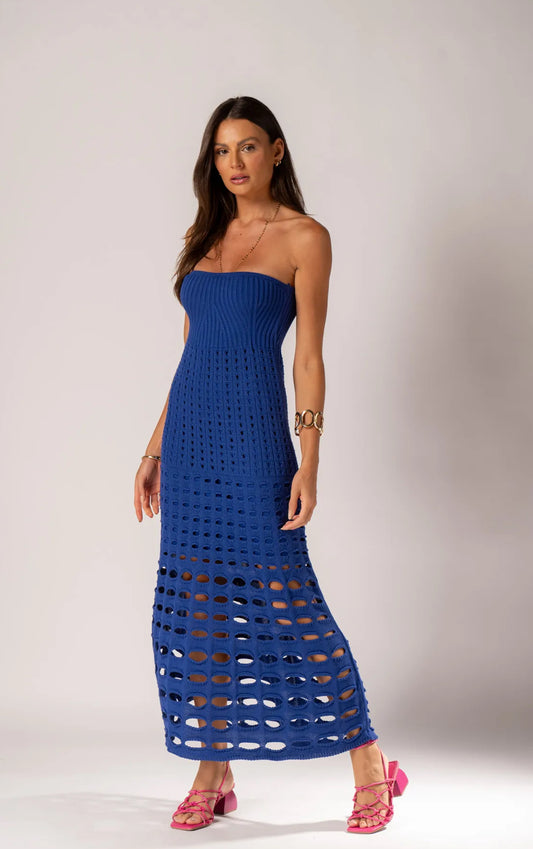 STRAPLESS KNIT LONG DRESS