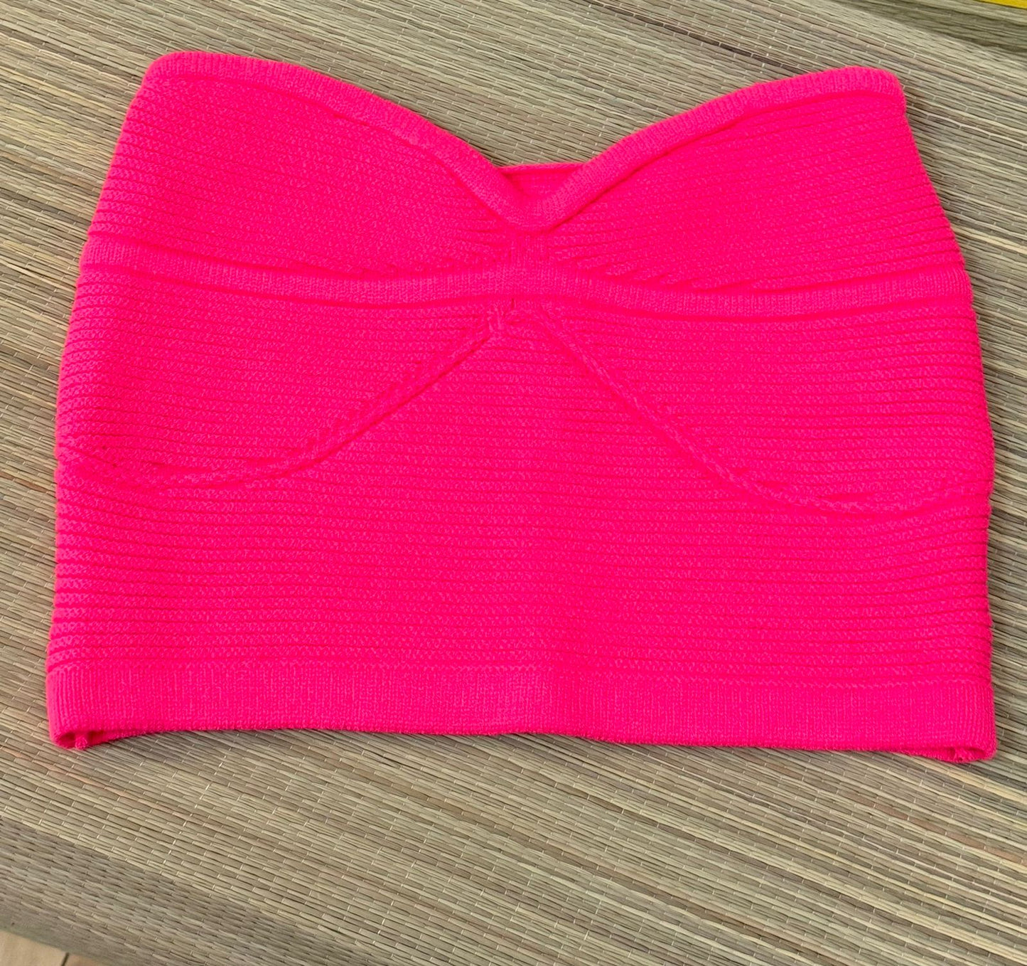 Cropped premium Knit strapless