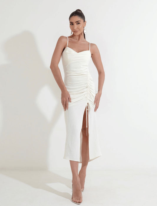 LIZ OFF WHITE MIDI DRESS