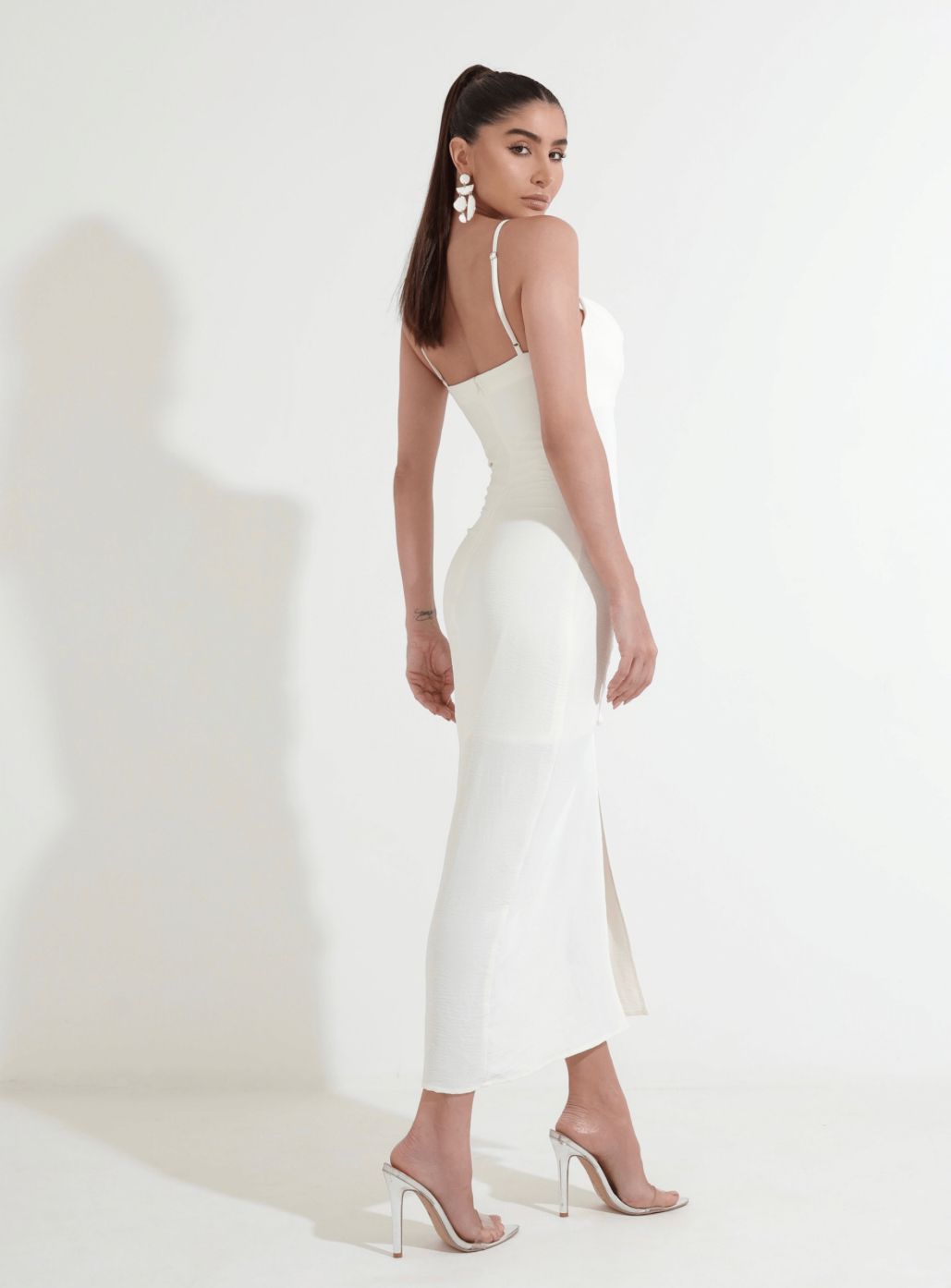 LIZ OFF WHITE MIDI DRESS