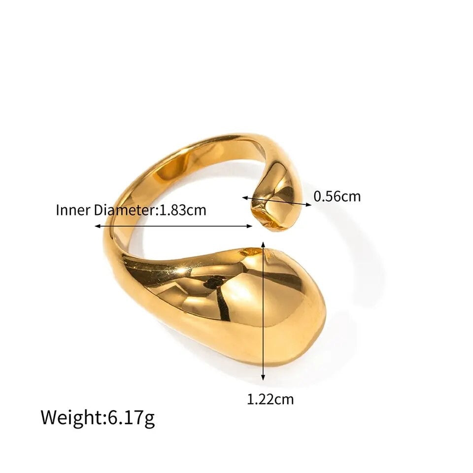 Nura Wrap Ring minimalist 18k gold plated