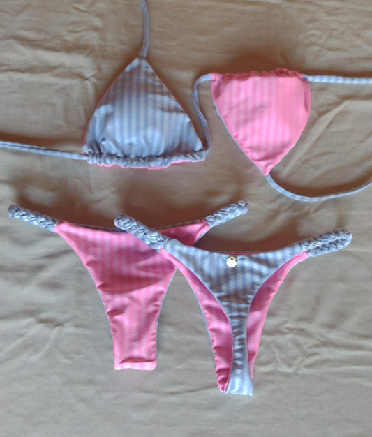 REVERSIBLE THONG BIKINI SET