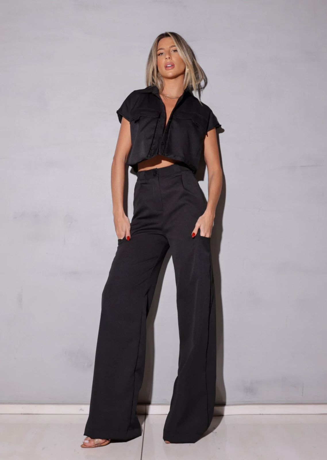 High Waist Straight Pants