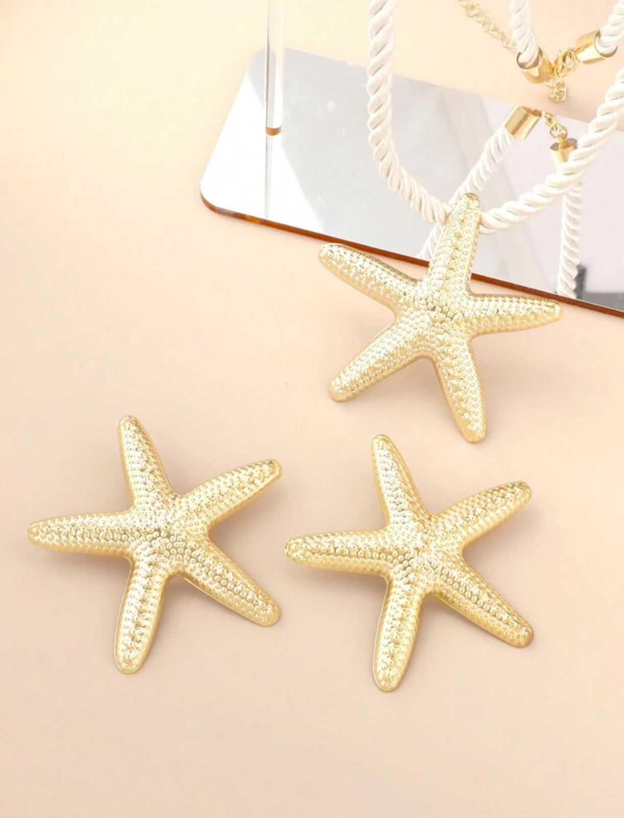 Starfish  Necklace Beach Earrings Braided Rope Choker Summer Jewelry