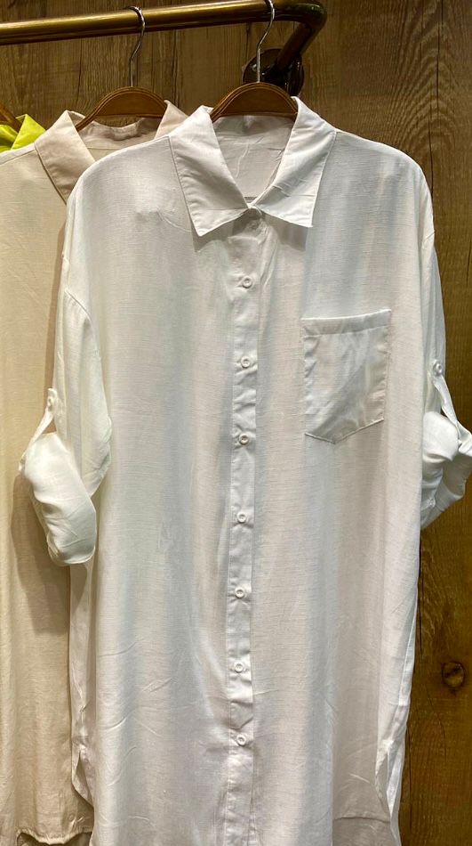 CHEMISE Bright  Sheer Linen Feel Beach Cover Up