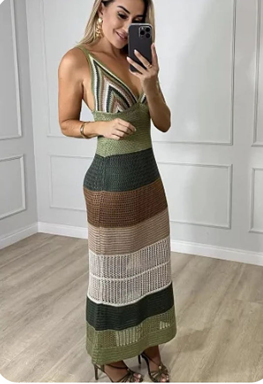 DUNE CROCHET-KNIT DRESS