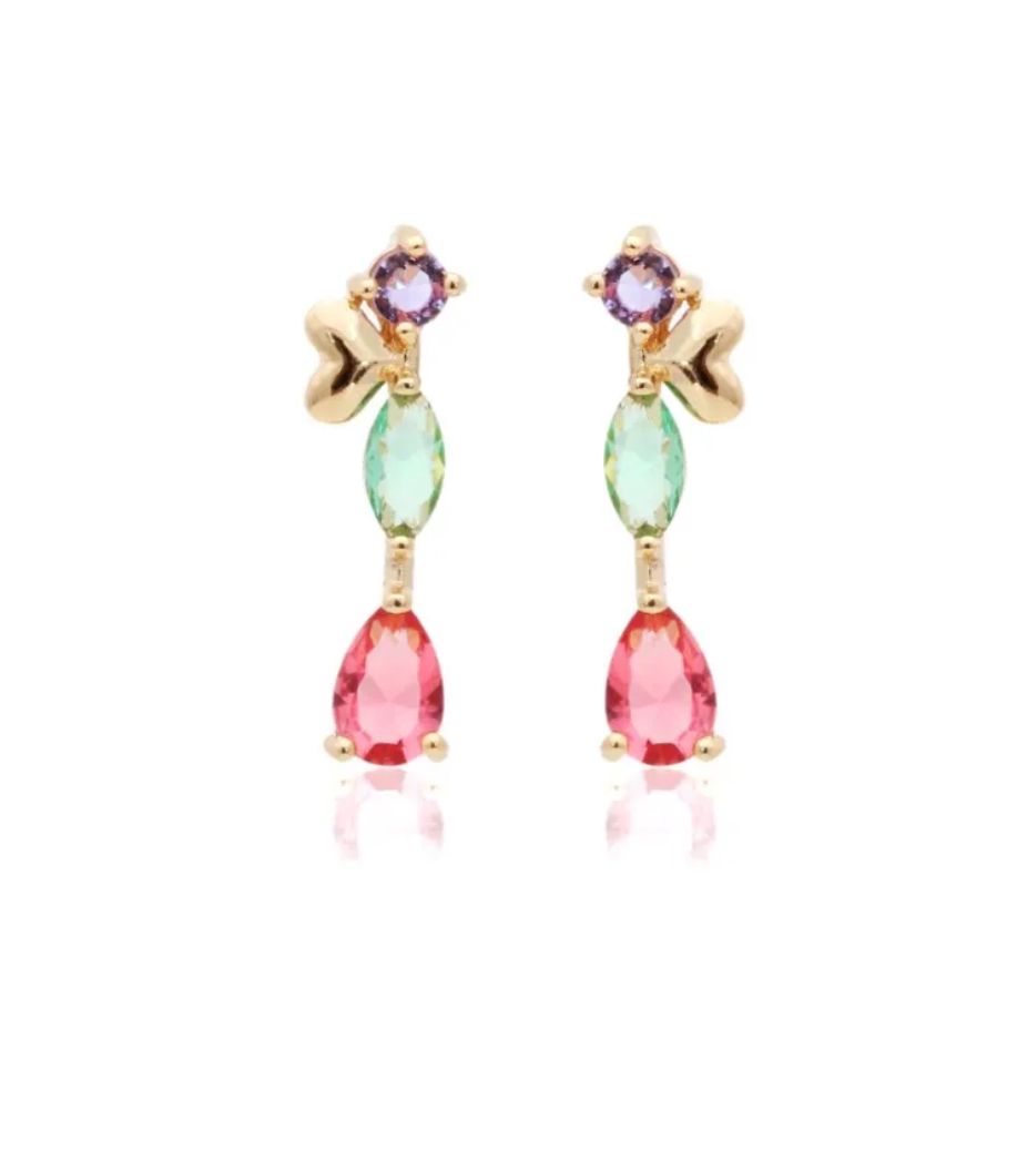 PARAIBA TOURMALINE AMETHYST EARRING