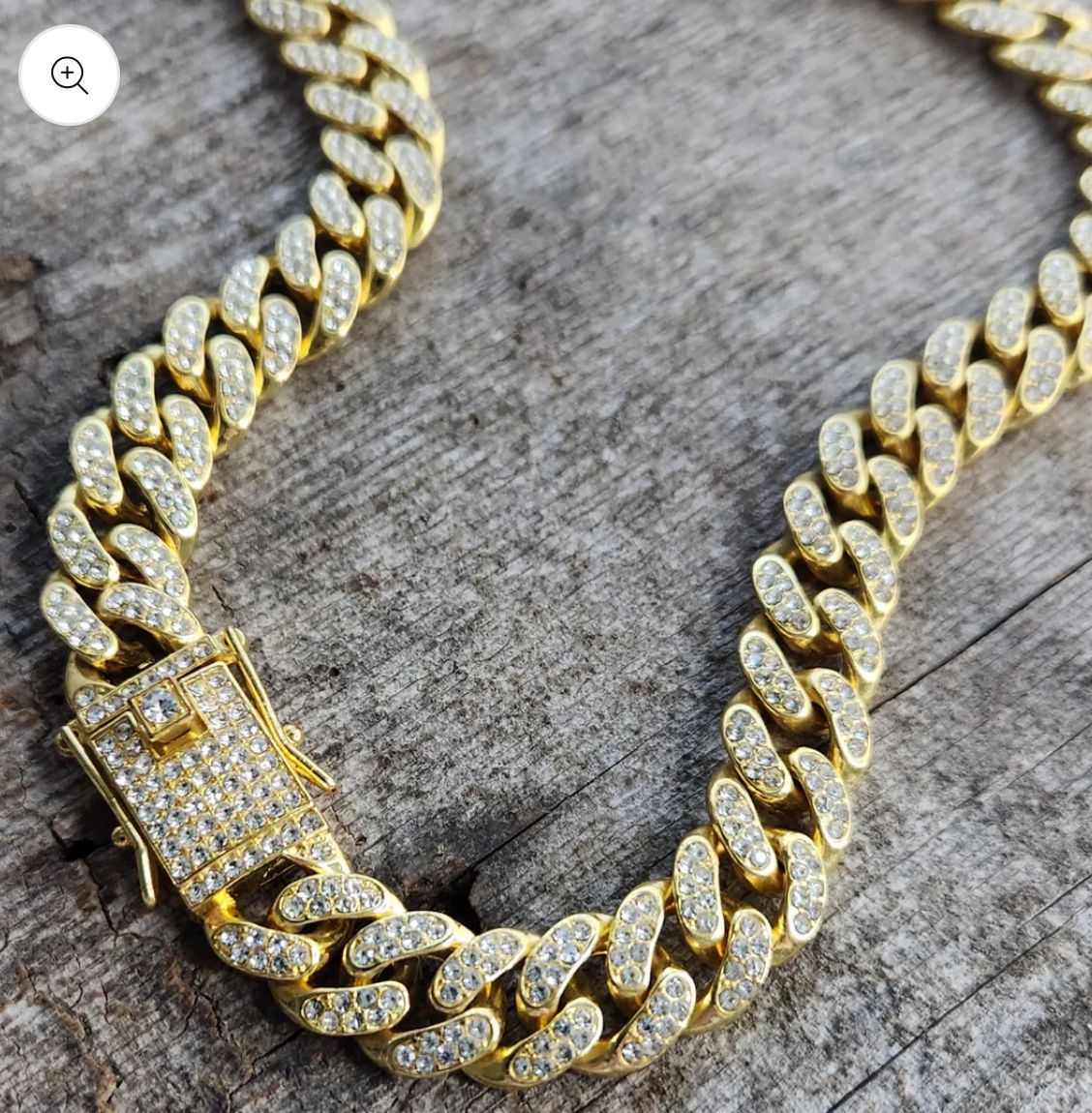 ICED CUBAN CHAIN NECKLACE - WHITE GOLD