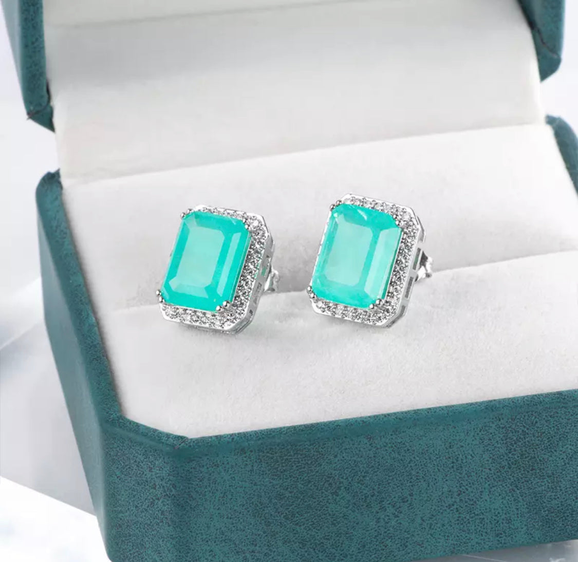 Cellacity 2022 100% 925 Sterling Silver Stub Earring With Paraiba Tourmaline Gemstone wedding party silver fine Jewelry  gift