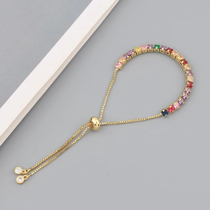 Rainbow CZ Tennis bracelet