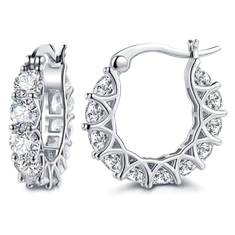 Glorya High Quality Cubic Zirconia Hoop U-shaped Earrings