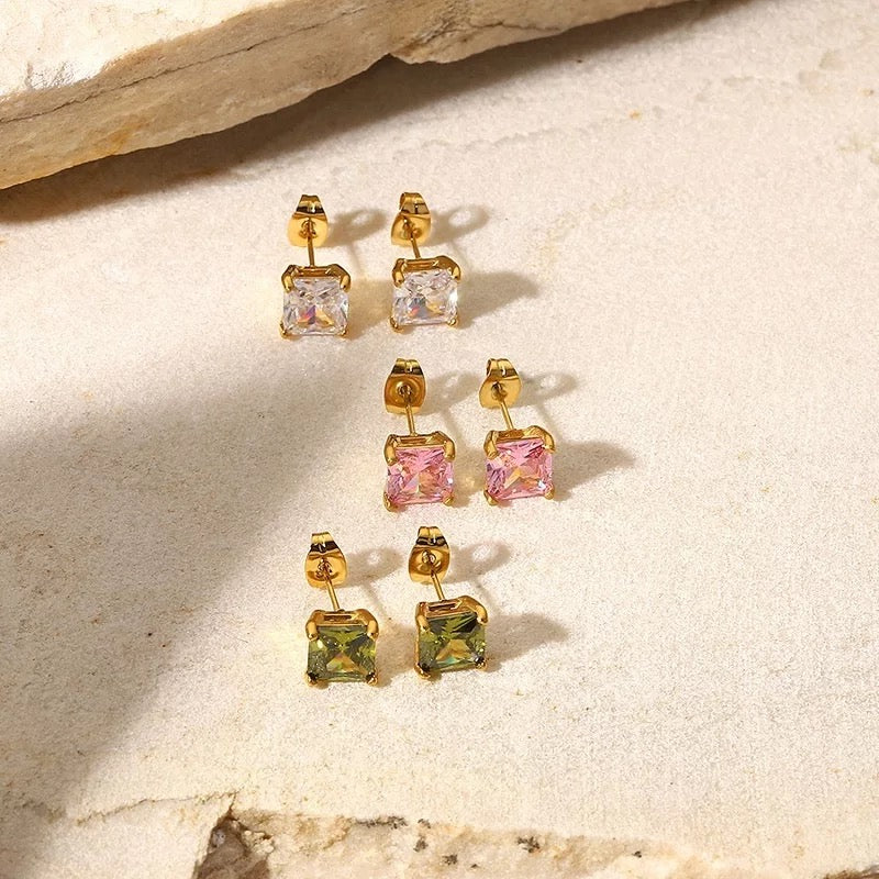 Square zircon Earrings