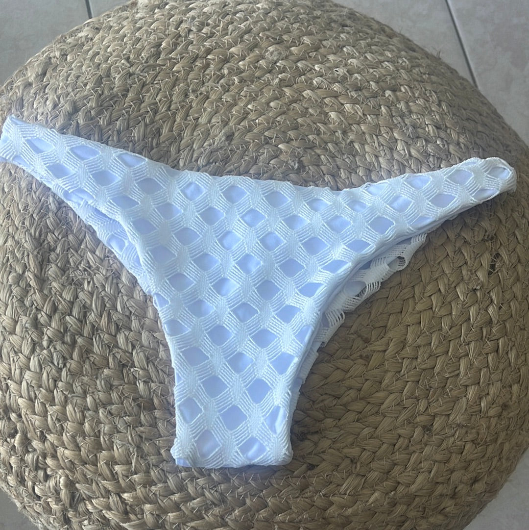 Poolside Party White High-Cut Swim Bottom