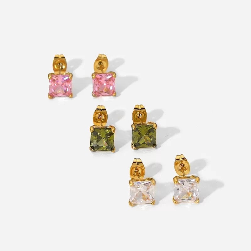 Square zircon Earrings