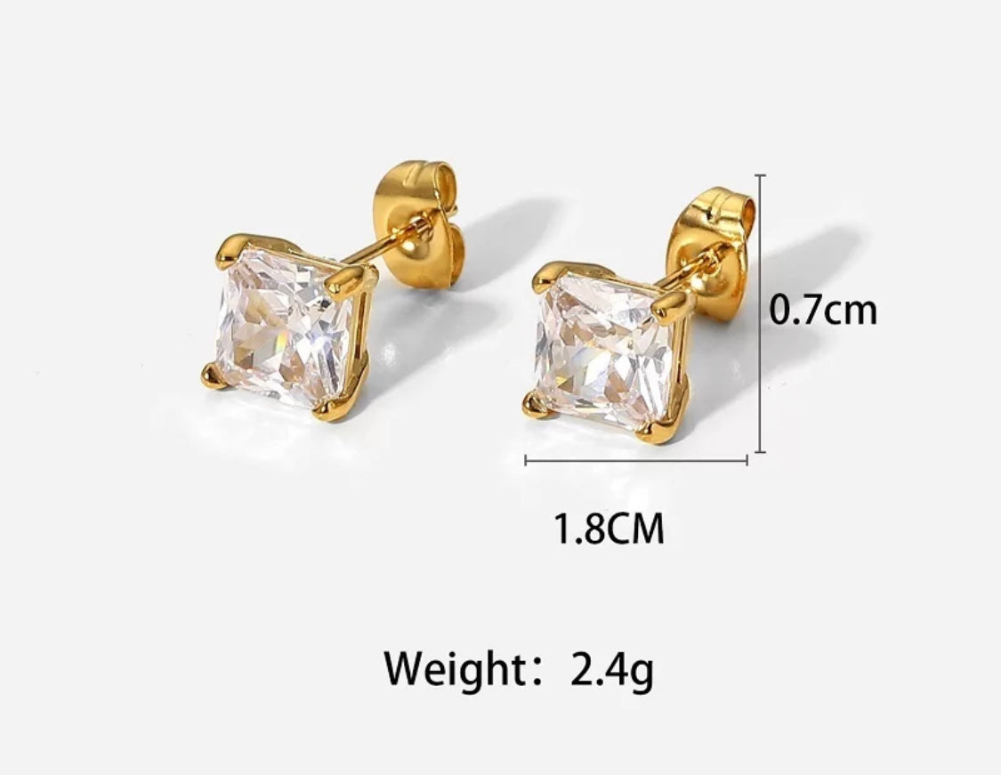 Square zircon Earrings