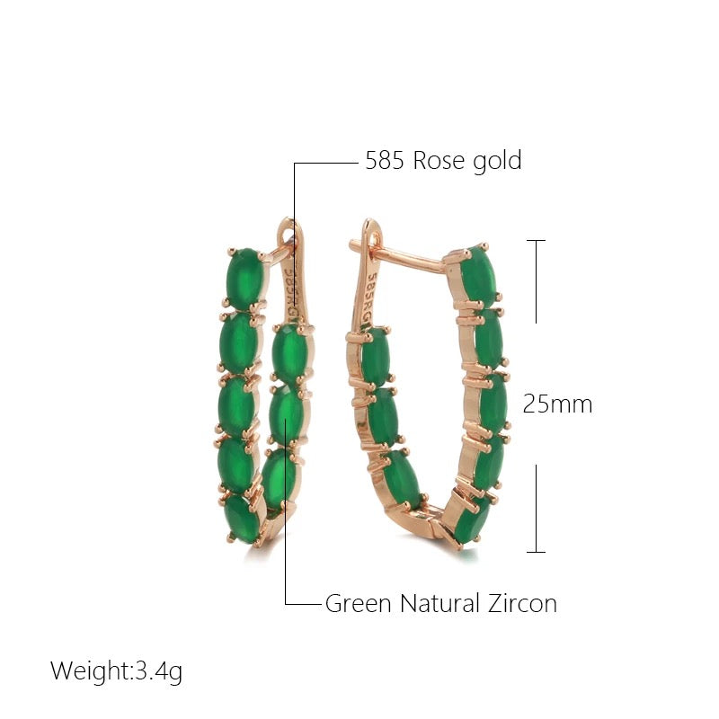 Emerald long drop Earrings