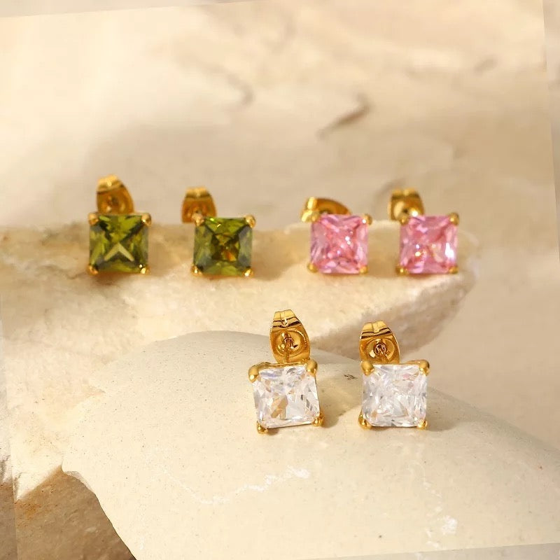 Square zircon Earrings